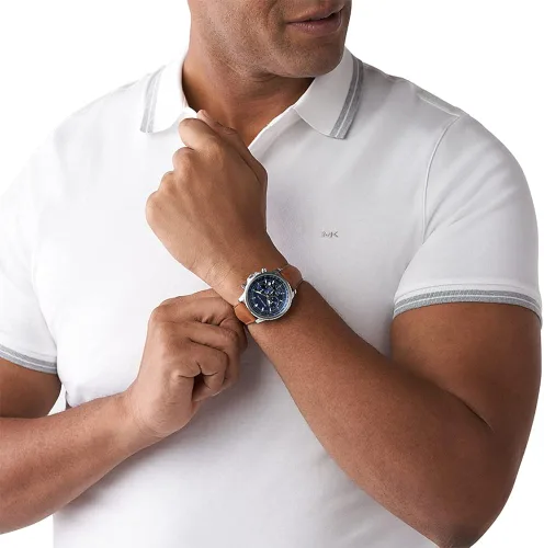 Miniatura 5 de Michael Kors Reloj Cronógrafo de acero inoxidable Cortlandt, MarrónAzul, Reloj de cuarzo