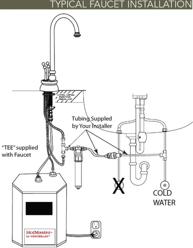 Miniatura 6 de Westbrass DT1F272-62 Develosah - Grifo dispensador instantáneo de agua fría y caliente de 9 pulgadas con sistema de tanque digital HotMaster