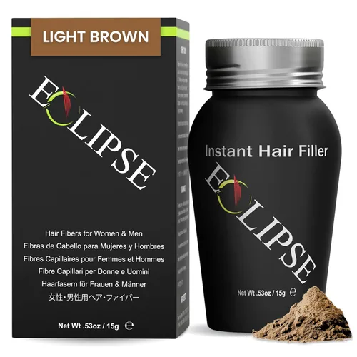 Miniatura 16 de ECLIPSE - Fibras de cabello negras para adelgazar el cabello para mujeres y hombres para ocultar la pérdida de cabello en 15 segundos, 100% fibras