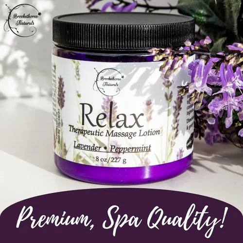 Miniatura 6 de Loción de masaje terapéutico Relax – Todo natural enriquecido con aceites esenciales de lavanda y menta, perfecto para terapia de masaje, crema
