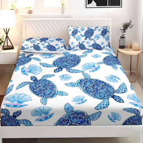 Miniatura 21 de AILONEN Juego de sábanas bajeras de mariposa y mariposa para niñas, juego de ropa de cama con diseño de mariposas y cerezos rosados, para regalo