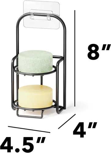 Miniatura 5 de SpaceAid Soporte de barra de champú de 2 niveles para ducha, soporte de barra de jabón autodrenante para pared de baño y fregadero de cocina