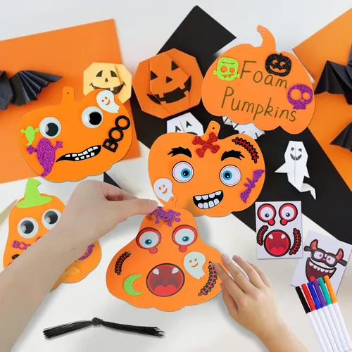 Miniatura 2 de Max Fun 332 piezas de manualidades de Halloween para niños, actividades de Halloween, calabazas de espuma para manualidades, kits de regalo, juego