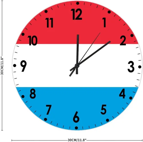Miniatura 202 de Cheyan Reloj de pared con bandera de Canadá de 12 pulgadas, silencioso, sin tictac, de PVC, funciona con pilas, reloj redondo decorativo, regalo