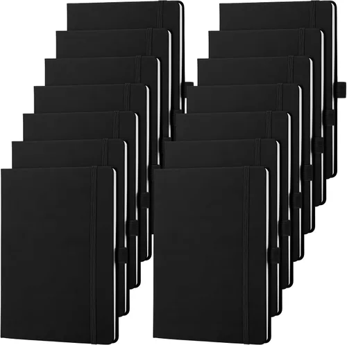 Miniatura 24 de Laumoi 7 Pack Hardcover Journal Notebooks Bulk A5/A4/B5 Journaling Notebook Wide Ruled PU Leather Ruled Lined Journals with Pen Holder for School