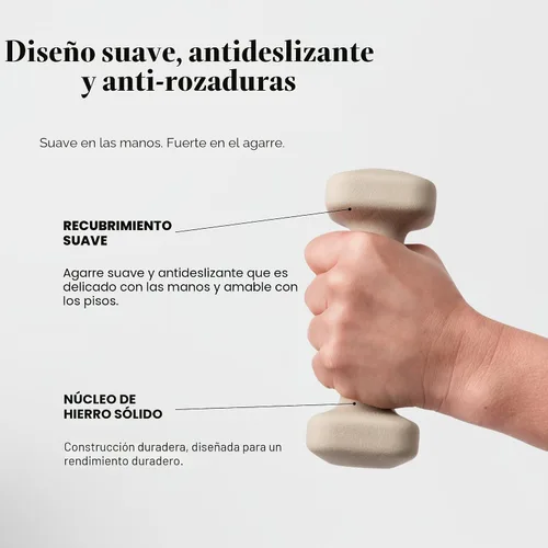 Miniatura 2 de WeGym SafeGrip Square Dumbbells with Anti Slip Handles, Aesthetic Free Weights for Home Workouts, Stable Design Prevents Rolling during Floor