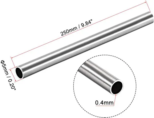 Miniatura 4 de TA-VIGOR 4 tubos de acero inoxidable 304 de 0.197 in de diámetro exterior de 0.016 in de grosor de pared de 9.843 in de longitud, 0.2 pulgadas
