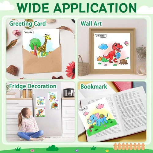 Miniatura 7 de Libros para colorear con agua para niños pequeños, papeles de pintura de acuarela sin desorden con tema de animales para niños, kit de pintura