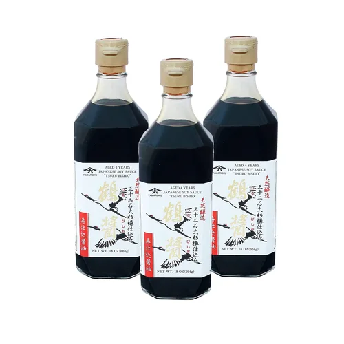 Miniatura 9 de Yamaroku Shoyu Pure Artisan Dark Sweet Japanese Premium Gourmet Barril añejado 4 Años, Salsa de soya Tsuru Bisiho, 18 onzas (532 ml) paquete de 1