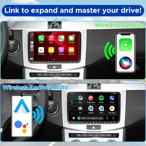 Miniatura 2 de 7" Android 13 Radio de coche con Carplay inalámbrico Android Auto GPS Navegación Estéreo de coche 8-CORE 2+32G Pantalla táctil IPS WiFi BT FM AM DSP