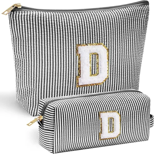 Miniatura 96 de YOOLIFE Regalos del Día de la Madre para mujeres, bolsa de maquillaje con inicial, bolsa de cosméticos, bolsa de maquillaje de viaje, regalos Rosado