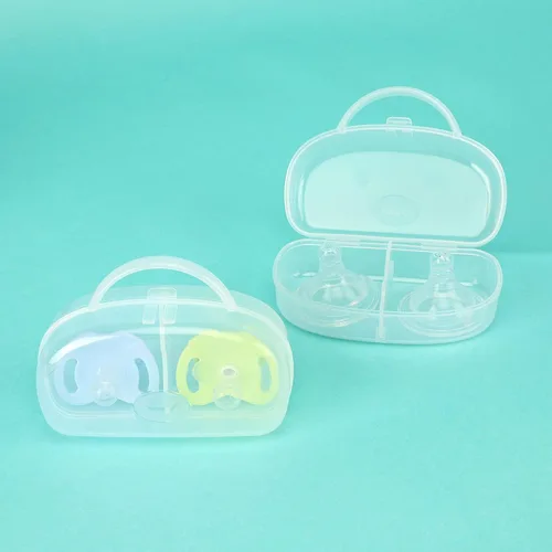 Miniatura 4 de Accmor Funda para chupete, contenedor para chupete puede almacenar 2 chupetes, funda para chupete de bebé para viajes, sin BPA, transparente