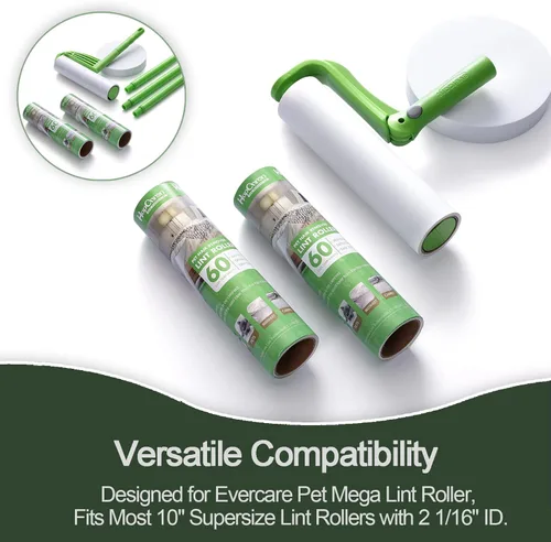 Miniatura 3 de Recambios de rodillo de pelusa Mega de 10 pulgadas para Evercare Pet Mega Roller de pelusa y rodillo de limpieza Leo, se adapta a la mayoría