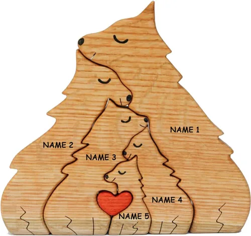 Miniatura 4 de Rompecabezas de madera de lobo personalizable, pieza decorativa de roble para decoración del hogar y miembro reflexivo, 3