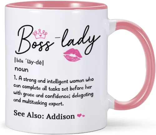 Regalos para jefa, taza personalizada para jefa, día del jefe, cumpleaños, Navidad, despedida de despedida, regalos de jubilación para mujer jefa,