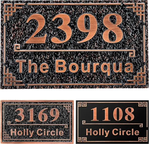 Miniatura 13 de Letrero de dirección personalizado, placa de dirección de número de casa, placa de dirección personalizada, metal o latón antiguo acrílico