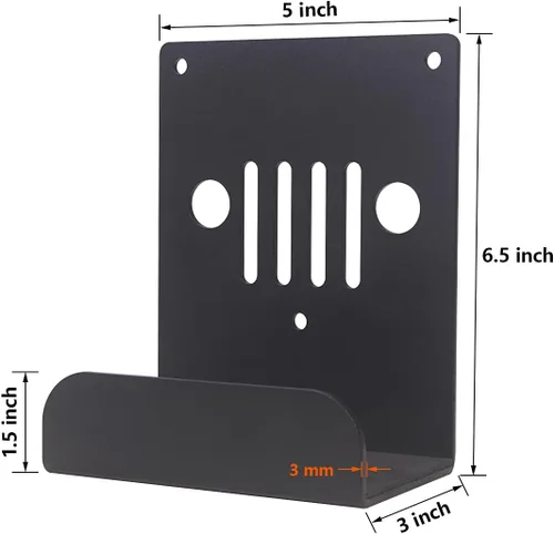 Miniatura 3 de A-KARCK Perchas de pared para Jeep, 2 piezas, soporte de almacenamiento de puerta con forro de goma compatible con Jeep Wrangler JK JKU JL