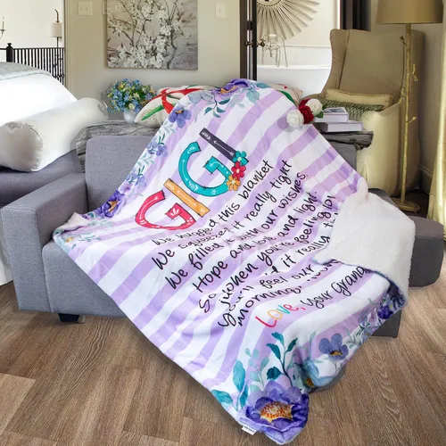 Miniatura 8 de NAZENTI Manta de forro polar sherpa súper suave de 50 x 60 pulgadas, manta Gigi Loves Me, manta Gigi, regalos Gigi de nietos, manta Gigi regalos