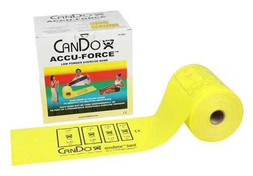 Miniatura 4 de CanDo 10-5918 AccuForce - Banda de ejercicio, rollo de 6 yardas, juego de 5 piezas, amarillo a negro