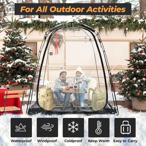 Miniatura 5 de All Weather Proof Pod Pop Up Bubble Tent for 3-8 People, Large Oversize Dome House, Cold Protection Camping Tent, Winter Instant Igloo for Outdoor