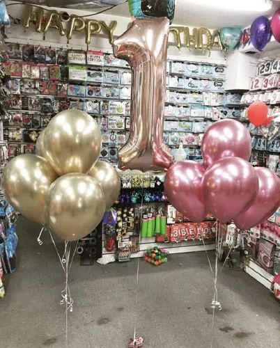 Miniatura 5 de Globo de oro rosa número 1, 40 pulgadas
