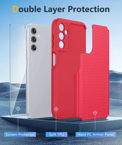 Miniatura 3 de FNTCASE Funda para teléfono Galaxy A14-5G: protección contra caídas de grado militar Samsung A14 5G, probada contra caídas de 14 pies, protector