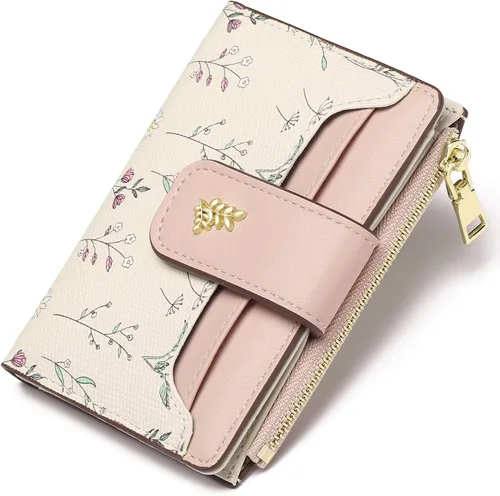 Miniatura 19 de GAEKEAO Billeteras pequeñas para mujer, con bloqueo RFID, de cuero, plegable, con cremallera, bolsillo para tarjetas de crédito, con ventana
