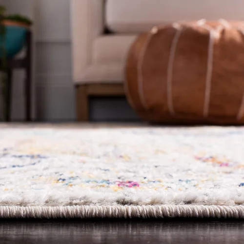 Miniatura 4 de SAFAVIEH Madison Collection - Alfombra de pasillo, 2 pies 3 pulgadas x 12 pies, color crema y multicolor, diseño bohemio desgastado elegante,