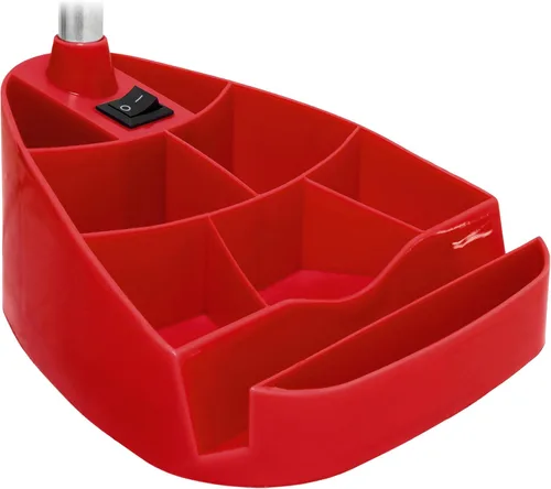 Miniatura 6 de Simple Designs LD1067-RED Lámpara de escritorio compartimentada con soporte para iPhone/iPad/Tablet, cuello de cisne plegable, para oficina, sala