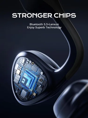 Miniatura 4 de Auriculares de conducción ósea, auriculares abiertos Bluetooth 5.3 con micrófono, auriculares de conducción ósea 12 horas de reproducción, IPX7 a