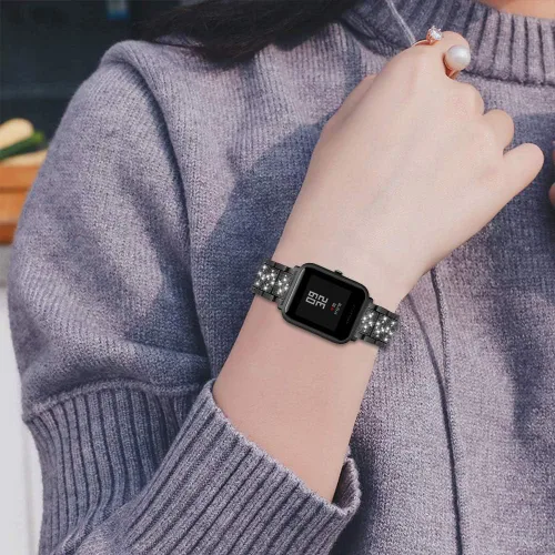 Miniatura 8 de FitTurn Bandas brillantes de joyería para Amazfit Bip 6/Bip 5 Band para mujeres y hombres, correa de metal de repuesto para Amazfit Bip 6