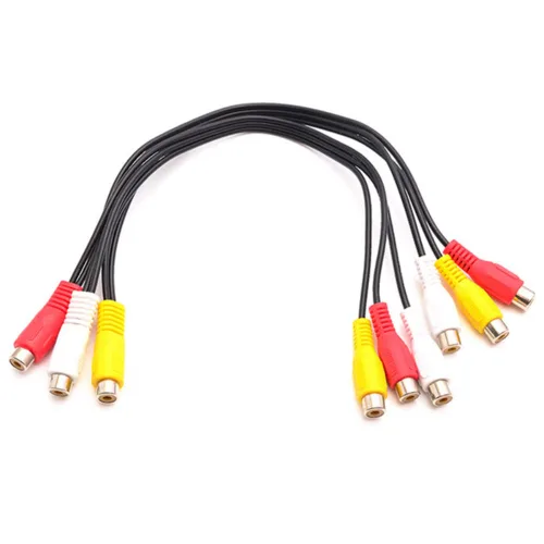 Miniatura 2 de 3RCA AV Audio Video Splitter Cable 1 en 2 Salida Reproductor de DVD Consola de juegos Proyector de TV externo Monitor Audio Video Adaptador