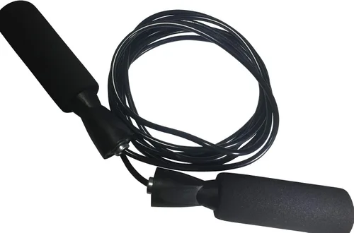 Miniatura 6 de Cuerda de saltar ajustable negra, duradera y fácil de ajustar para hombres, mujeres, niños de todas las alturas y niveles de habilidad