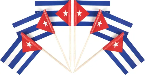 Miniatura 58 de QQSD Bandera de Albania palillo de dientes Albania Pequeña Bandera para cupcakes, 100