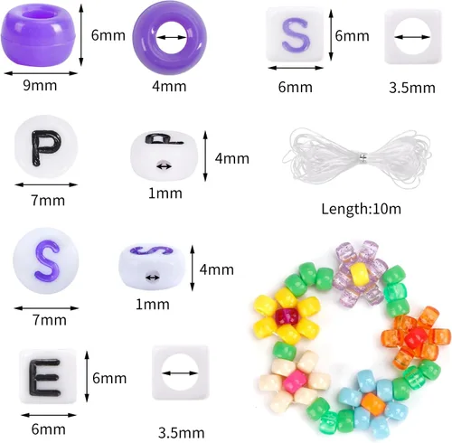 Miniatura 2 de QUEFE Kit de pulseras de 4680 piezas de cuentas de pony para hacer pulseras de amistad, juego de 120 colores de cuentas Kandi para hacer joyas, 3840