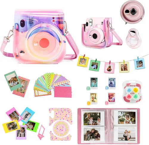 Miniatura 9 de Mini 11 accesorios para cámara instantánea Fujifilm Instax Mini 11 incluye funda, filtros de color, álbum de fotos, marcos de 2 x 3, lente selfie