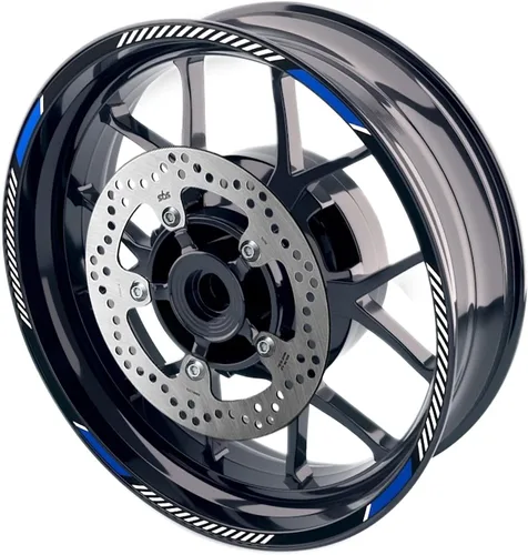 Miniatura 7 de MC MOTOPARTS Pegatinas de llanta exterior de 17 pulgadas C02B compatibles con YZF R125 MT125 MT07 MT10 MT25 FZ25 MT03 (azul)