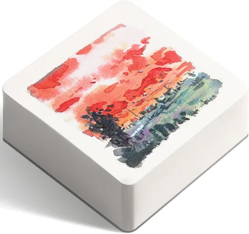 Miniatura 15 de FLUNBRATO Bloc de papel para acuarela, 80 hojas, 4.7 x 4.7 pulgadas, 100% algodón, prensa en frío, sin ácidos, 140 libras, 300 GSM, encuadernación