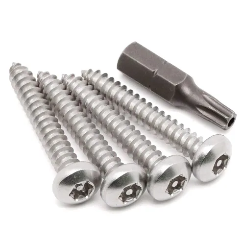 Miniatura 6 de Tornillos de chapa Torx de acero inoxidable #14 x 1 con cabeza de botón de acero inoxidable, tornillos plateados de seguridad, antirrobo, a prueba