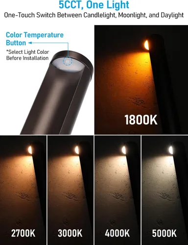 Miniatura 4 de LEONLITE 5CCT - Luces de paisaje de bajo voltaje, luces LED antirreflejos de 5 W, carcasa de aluminio fundido a presión, impermeable IP65