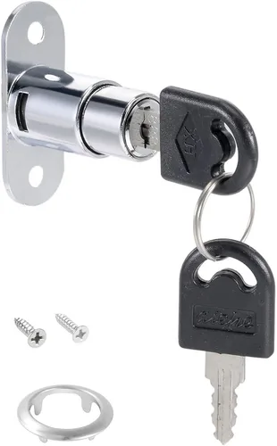 Miniatura 2 de uxcell Cerradura de émbolo de empuje del gabinete del armario del escritorio del cajón, diámetro del cilindro de 3/4" longitud del cilindro 7/8
