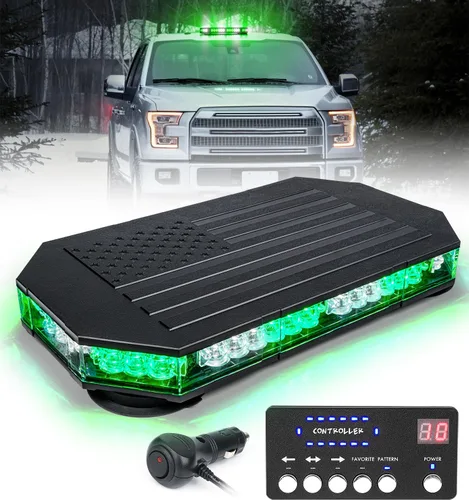 Miniatura 9 de LUMENIX - Barra de luces estroboscópicas LED de 42 luces ámbar para techo, montaje magnético, luz de advertencia de emergencia, tráfico intermitente