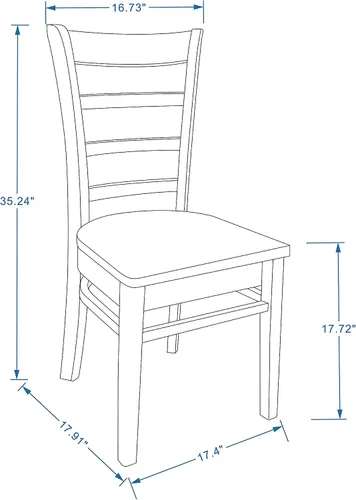 Miniatura 3 de Glenwillow Home Sillas de comedor de madera maciza con respaldo de listones en negro (juego de 2)