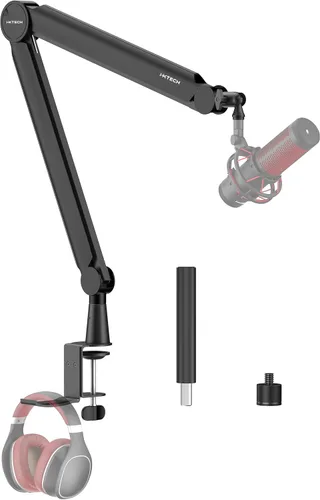 Miniatura 15 de IXTECH Brazo de brazo de micrófono RGB de perfil alto, soporte de micrófono de brazo de brazo elevado, soporte de micrófono ajustable con soporte