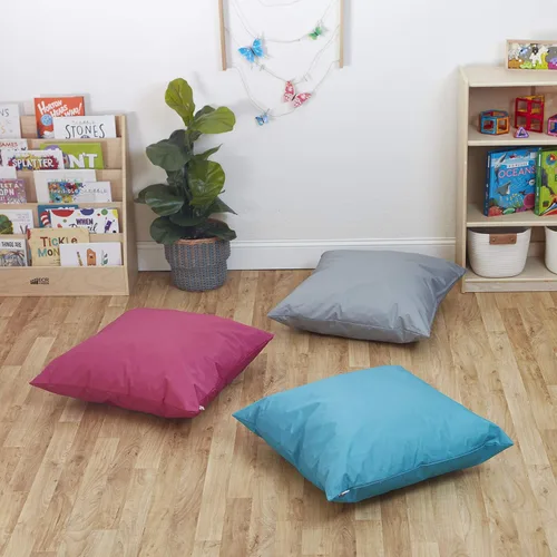Miniatura 8 de ECR4Kids Cojín Jumbo para interiores y exteriores, para niños, 27 x 27 pulgadas, esenciales para el aula, turquesa
