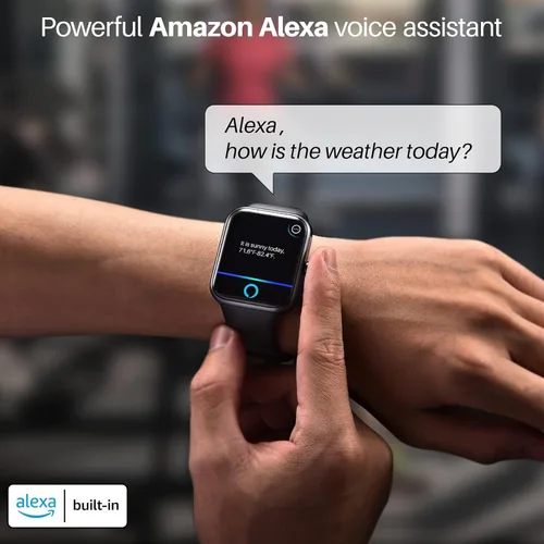 Miniatura 2 de TOZO S2 - Reloj inteligente Alexa integrado con monitor de actividad física y frecuencia cardíaca y oxígeno en sangre, monitor de sueño, pantalla