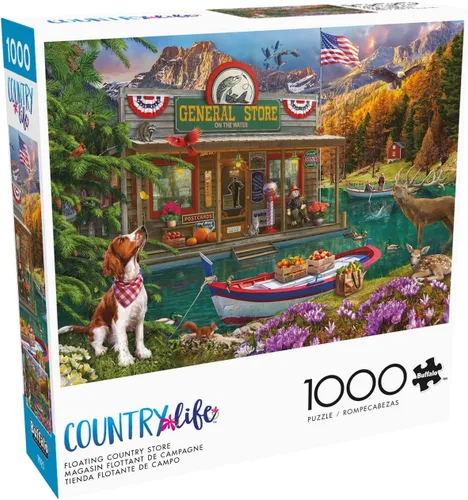 Buffalo Games - Lena - Country Life - Floating Country Store - Rompecabezas de 1000 piezas para adultos - Rompecabezas desafiante perfecto para
