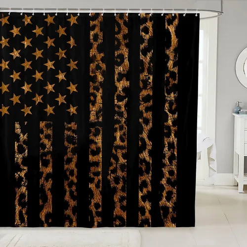 Miniatura 25 de Erosebridal American Flag Shower Curtain 72" Wx72 L Army Green Camo Waterproof Bathroom Curtains Bear Claw Hunting Theme Bathroom Shower Curtain
