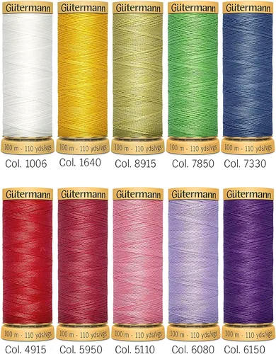 Miniatura 2 de Gutermann - Juego de hilos de algodón, resorte, 10 carretes