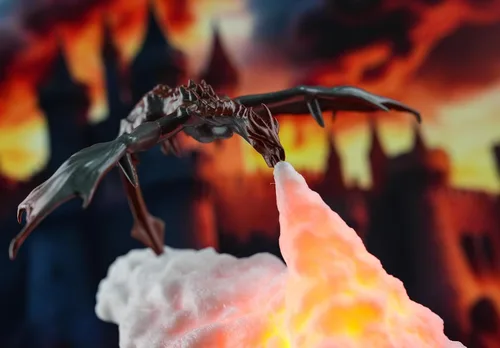 Miniatura 2 de HGomx Lámpara de dragón de fuego, luz nocturna impresa en 3D, luz LED de luna, regalo para dormitorio de niños y niñas, habitación de los niños